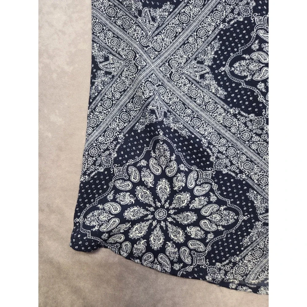 Soho New York & Company Womens Blouse Multicolor Paisley Sleeveless Zip L